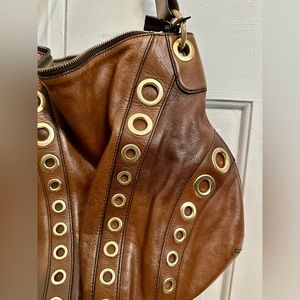 Cole Haan Whitney Distressed Brown Leather Purse